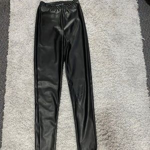 Faux Leather stacked leggings